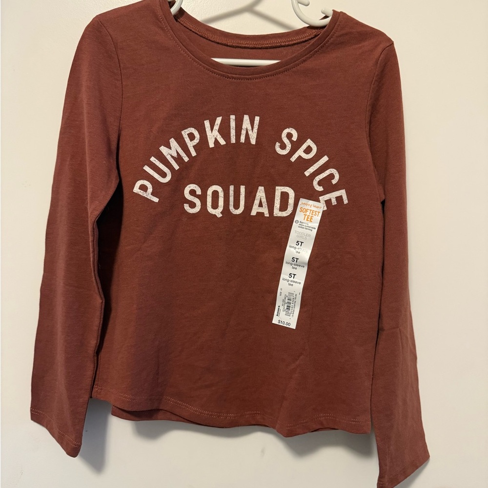 🦄Jumping Beans Brown Long Sleeve Tee Pumpkin Spice Squad